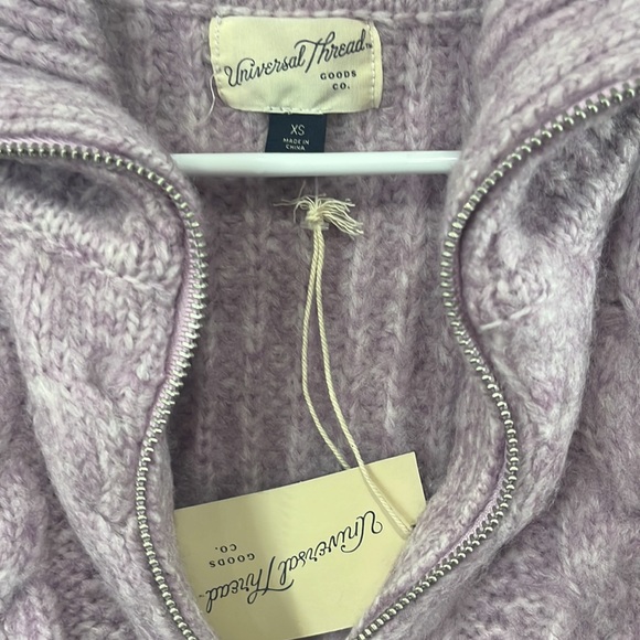 NWT Two Way Zip-Up Purple Knitted Cardigan - Picture 6 of 8